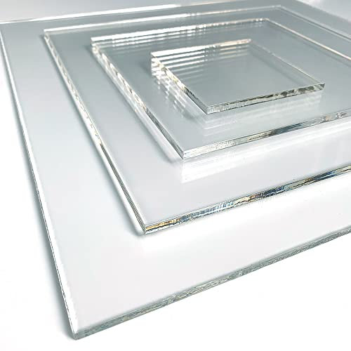Plaque de verre synthétique 6 mm. Feuille de verre acrylique transparent. Verre synthétique transparent. Verre acrylique extrudé. PMMA XT 6mm. - 10 x 10 cm (100 x 100 mm) -