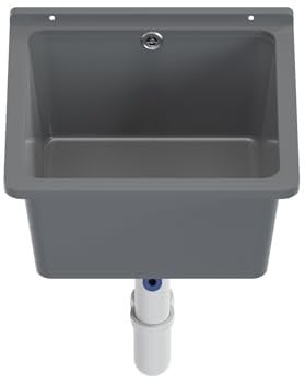 Ausgussbecken Waschbecken Spülbecken Waschtrog draußen Garten Garage Keller Waschküche Werkstatt Spülbecken (Grau)