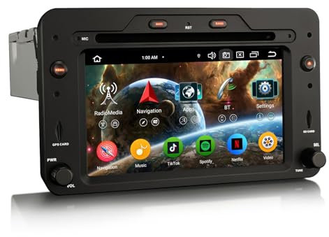 Erisin 8-Core 4GB+64GB Android 14 Autoradio Bluetooth GPS Navigatore per Alfa Romeo Brera Spider 159 Sportwagon CarPlay Android Auto WiFi 4G DSP DAB+USB CD DVD OBD2 FM RDS Canbus Schermo tattile IPS