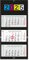 Timr 3-Monatskalender 2025 Schwarz I Wandkalender 3 Monate I 33 x 70 cm I mehrsprachig D/GB/F/ES I Jahresplaner mit Schieber I Mehrblatt-Kalender I Black elegant I tr256
