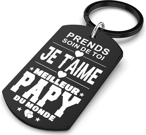 Allpeak Cadeau Papy, Porte-Clés Cadeau Papi, Fête des Pères, Bleu, Homme, Grand-Père