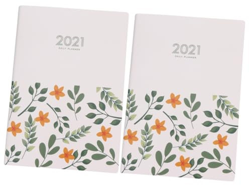 Lurrose 2stücke Blumenmuster Planung Notizbuch Kalendertagebuch Für Büro Schule Und Zuhause Mit Lesezeichen Und Einfachem Design Organisation Und Priorisierung