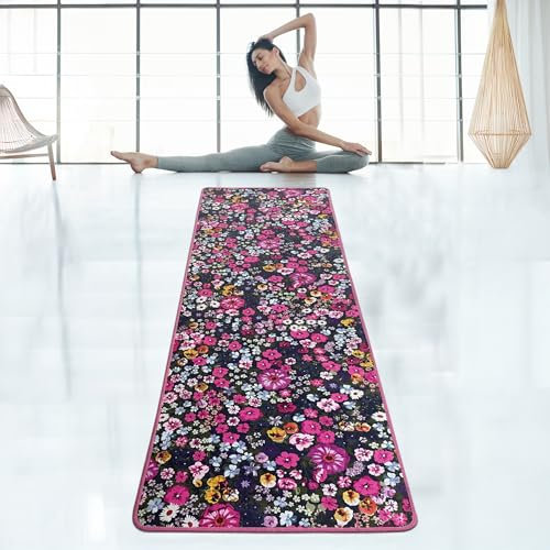 Bosdela Yogateppich Anthurium 60x200 cm, Rutschfester und Weicher Yoga- und Fitnessmatte, Extra Lang, Hautfreundlich, Ideal für Yoga, Pilates und Fitnessübungen