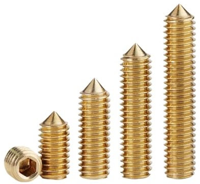 AYYSSM Viti di Fermo a esagono Incassato con Grano in Ottone a Punta conica(10mm,M5 (10Pcs))