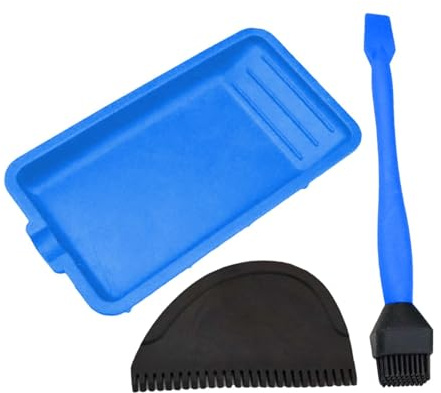 Silikon-Holzbearbeitungs Kleber Set Silikonpinsel Silikon Kleber Werkzeug Set Flacher Schaber, Applikator Set, Leimpinsel Holzleim Silikon Mit Klebe Tablett Und Klebekamm, Leimverteiler Kleber