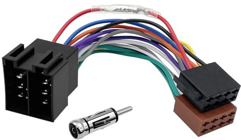 Giantdeer Kit D'Adaptation pour Autoradio, Extension ISO à ISO 16 Broches + Adaptateur D'Antenne à DIN, Compatible avec Audi, BMW, Mercedes, VW, Peugeot, Renault, Opel, etc