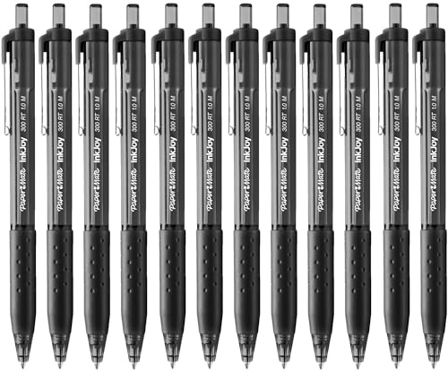 Paper Mate InkJoy 300RT Retractable Ballpoint Pens | Medium Point | Black Ink | 12 Pack | Ultra Smooth Ink