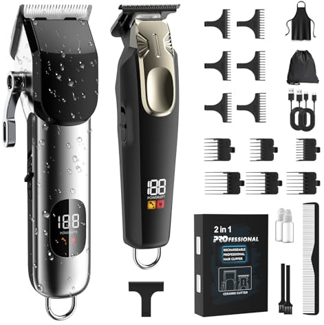 PKBD Hair Clippers Cordless, USB Rechargeable Beard Trimmer, Black