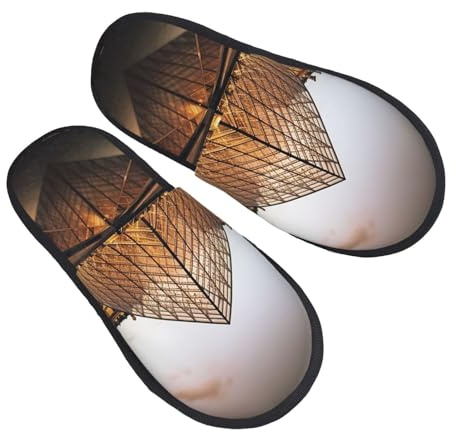 Slippers Louvre Museum In Paris Portable Shoes Anti-Skid Cotton Slippers For Christmas Home Indoor M