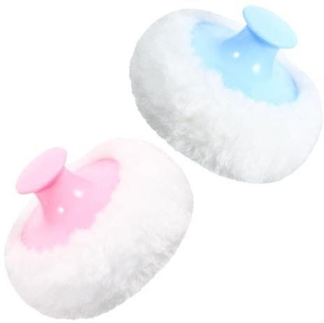 Yardwe Körperpuder Puderquaste 2 Stück 8cm Flauschige Hautfreundliche Schwämme zum Bestäuben und Fixieren von Make Up für Gesicht und Babypflege
