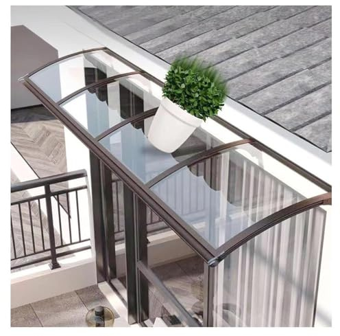 GJZQDKX Tettoia in policarbonato per Porta d'ingresso, tendalino Esterno per Patio, Protezione dalla Pioggia, tendalino ad Arco per Porte e finestre 80x60 cm (32x24 Pollici) - Weather Shield