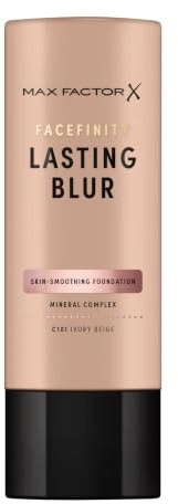 Max Factor Facefinity Lasting Blur Foundation,101C Ivory Beige,Skin Blurring and Smoothing, All-day, Weightless Wear, Natural Soft-Matte Finish, Buildable to High Coverage, 35ml