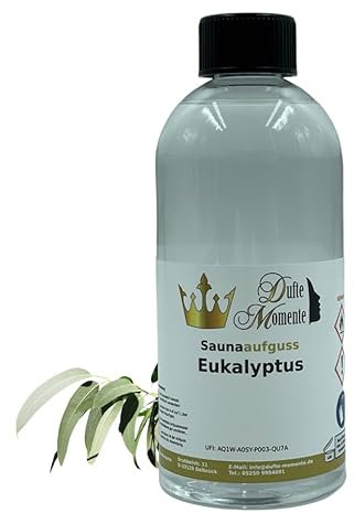 Dufte Momente | Saunaduft Konzentrat Eukalyptus 500ml | mit naturreinen und natürlichen ätherischen Ölen | vegan, ohne Tierversuche | auch für Profianwender