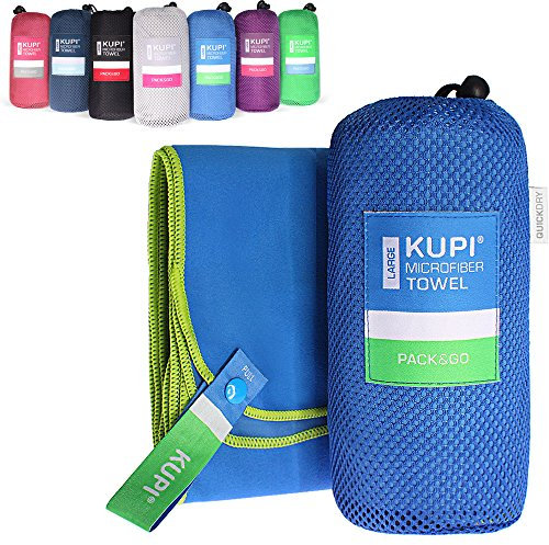 kupi Mikrofaser Handtücher S M L XL XXL Reisehandtuch Leicht Saugfähig – Mikrofaser Handtuch Set Sporthandtuch Fitness – Sauna Badetuch Strandtuch Schnelltrocknend (blau, 80x40cm + Tasche)