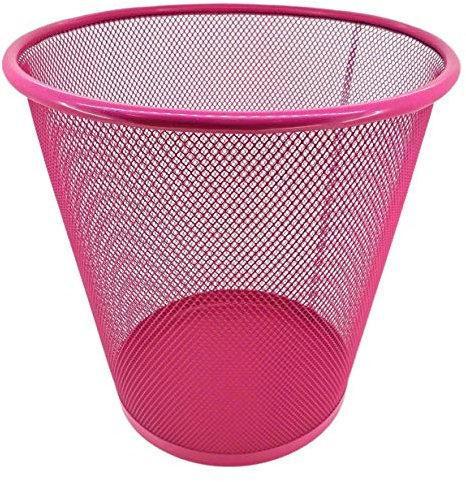 PAMEX Papelera de Rejilla Metálica (Rosa)