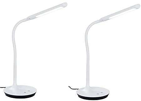 2er SET dimmbare Schreibtischleuchten Weiß, Lichttemperatur einstellbar, Höhe 41cm