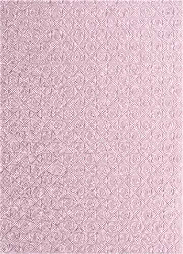 Netuno 5 Blatt Deko-Papier mit Muster 180 x 250 mm 150g Bastelpapier Rosa geprägt mit Rosen Designpapier für Einladungskarten Hochzeit Taufe Weihnachten Dekorationen