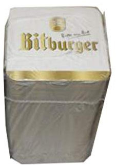 Bitburger 125 Stück Original Bierdeckel aus Papier, Weiß, gold, Manuell
