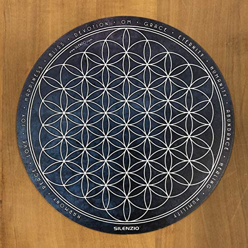 Spirit Arts Tapis de protection motif fleur de vie rond Ø 22 cm Bleu