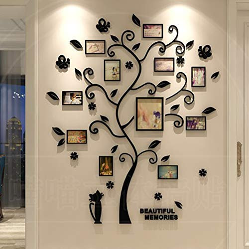 1pc 3d Wall Stickers Family Photo Frame Tree Decal, Diy Decor Sticker Art Wall Poster Decals for Living Room Bedroom Home Decoration
