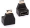 HTGuoji Angle Mini HDMI Adapter, 90 Degree Mini-HDMI Male to HDMI Female Connector Support 4K 3D 2K for Camera, Camcorder, DSLR, Tablet, Graphics Card (2Pcs)
