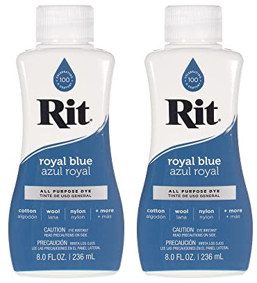 Rit Dye - Líquido multiusos de 8 onzas | Ideal para ropa, accesorios, decoración y mucho más | Paquete de 2, azul real