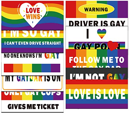 10 Pcs Magnetic Bumper Decals Funny Car Decals Rainbow Bumper Stickers Funny Car Stickers Colorful Magnet Joke Car Accessories for Adult Present Truck Car Vehicle Luggage Window Refrigerator