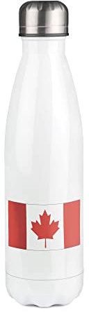 Bouteille Isotherme blanche au motif Drapeau Canada