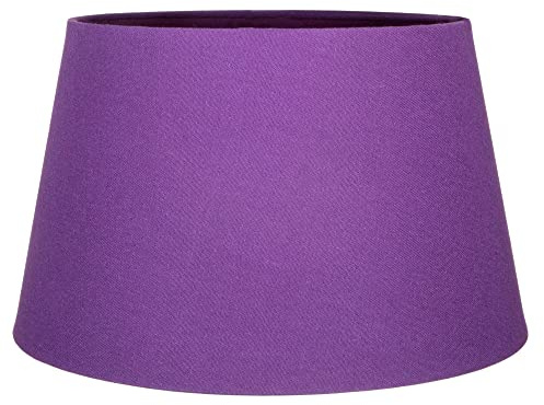 Traditional Purple Linen Fabric Drum Table/Pendant Lampshade | 60w Maximum | Inner Fabric Lining | 30cm Diameter by Happy Homewares