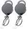 2 Pièces Porte Clé retractable en Métal Robuste avec Clip de Ceinture et Mousquetons, Porte Clef ID Carte Porte Badge Reel pour Porte-cartes d'identité Clés, Cordon Rétractable 70cm
