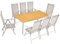 Casaria® Sitzgruppe Bern 8+1 Aluminium 7fach Verstellbar Hochlehner Klappbar WPC Gartentisch 180x90cm Wetterfest Garten Terrasse Sitzgarnitur Set Natur