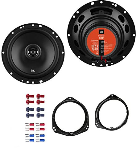 JBL Stage1 61F Lautsprecher mit Einbauset passend für Opel Tigra Coupe 1994-2001 Türen vorne 400 W 165mm 2 Wege Koax