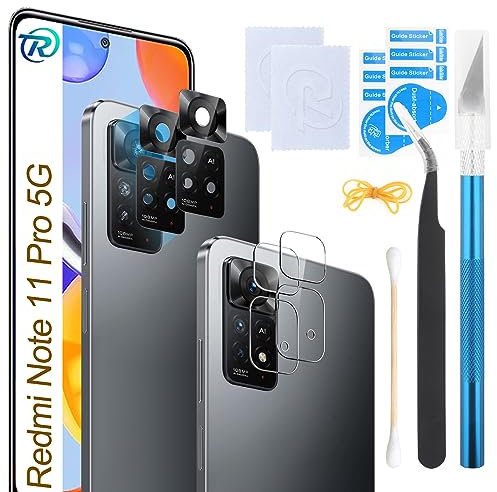 2 Pezzi Note 11 PRO 5G Vetro Lente Fotocamera Posteriore per Xiaomi Redmi Note 11 PRO 5G 2201116SG Lente di Ricambio per Fotocamera Posteriore Coprire con Kit di Riparazione