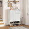 CLIPOP Schuhschrank mit 2 Türen, Flur Schuhregal mit Schublade, offenes Regal und verstellbare Regale, Schuhkommode Flurschrank für Diele,Wohnzimmer, Schlafzimmer