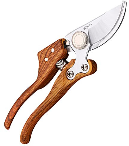 Secateurs, Pruning Shears for Gardening Heavy Duty with Rust Proof Stainless Steel Blades, Best Hand Pruners Garden Shears Ergonomic Gardening Tools (MJ005)