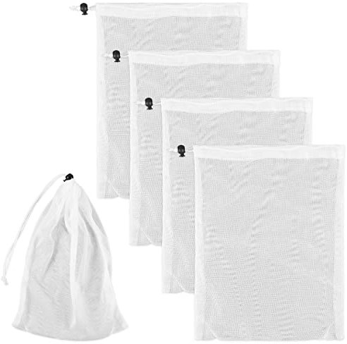 Luter 30x23cm Sac Filtrant Piscine, 4 pcs Sac Filtrant Aquarium Filet de Nettoyage de Piscine en Maille Fine Sac de Feuilles de Nettoyeur de Piscine pour Piscine Aspirateur Aquariums Étangs