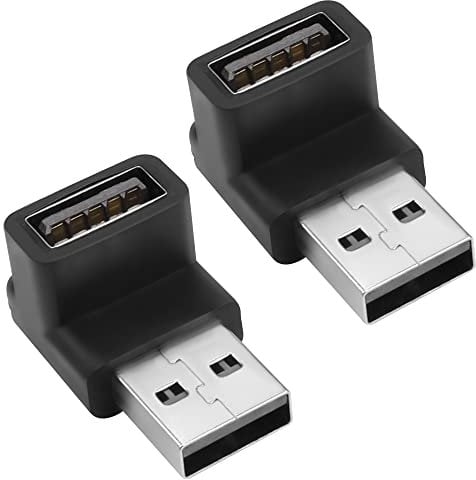 QIANRENON USB 3.1 90°Grad Winkel Adapter 10Gbps USB 3.1 Stecker auf Buchse L-Form Winkel Konverter USB A3.1Rechtwinklig Koppler,Für 3A Laden OTG Datenübertragung,2Pcs (Positive Biegung/Buchse Daunen)