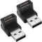 QIANRENON USB 3.1 90°Grad Winkel Adapter 10Gbps USB 3.1 Stecker auf Buchse L-Form Winkel Konverter USB A3.1Rechtwinklig Koppler,Für 3A Laden OTG Datenübertragung,2Pcs (Positive Biegung/Buchse Daunen)