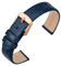 ANNEFIT Ladies Watch Straps 13mm with Rose Gold Buckle, Lizard Grain Leather Replacement Band for Women (Blue)