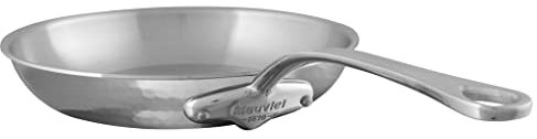 Mauviel M'Elite Poêle à frire 5 plis inox martelé poli manche fonte inox 27,9 cm made in France