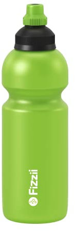 Fizzii Kinder- und Freizeittrinkflasche 600 ml, Motiv Uni, Farbe kiwi (auslaufsicher bei Kohlensäure, schadstofffrei, spülmaschinenfest)