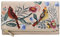 Anuschka Handbemalte Clutch Brieftasche mit Überschlag aus echtem Leder - Cardinal Family