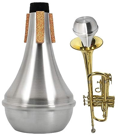 Sloane Stummschaltung für Trompete, Leichter Aluminium-Übungs-Trompetenschalldämpfer mit Gummikorken, Instrumentenzubehör für Anfänger, Studenten, Profis und Blasliebhaber