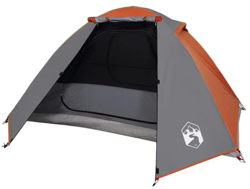 vidaXL Kuppelzelt, Campingzelt für 2 Personen Wasserdicht, Outdoor Zelt mit Abnehmbarem Überzelt Insektenschutz, Trekkingzelt Leicht Tragbar, Orange
