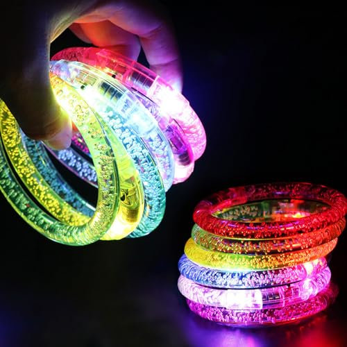9 Stück LED-Blinkarmbänder, leuchtende Armbänder, dunkle Party, Gastgeschenke für Partys, Glow Sticks Armbänder mit Stäbchen für Party Konzert