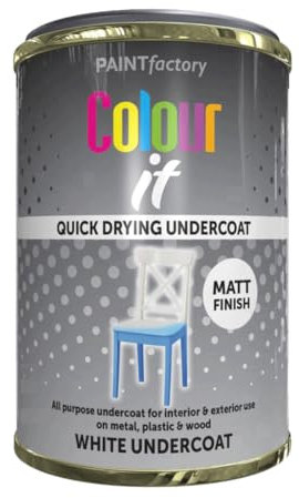 AlezyB 300ml All Purpose White Undercoat Tin Paint 300ml Quick and Fast Drying Multipurpose for for Metal, Wood, Plastic and More for Interiro and Exterior