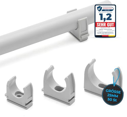 100 Stück Lewika24 PVC-Rohr-Klemmschellen 25mm,Perfekt für Elektroinstallation, Kabelmanagement, langlebig & zuverlässig, einfache Montage, vielseitig einsetzbar.