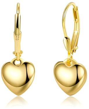 Dangle Earrings Women Gold Silver Heart Ball Bar Drop Pendant Earring | ALEXCRAFT Gold Silver Drop Dangle Earrings Women Heart Ball Bar Pendant Huggie Zircon Earring Minimalist Hypoallergenic Gift