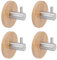 SuerZaro Self Adhesive Hooks, Wood Wall Hooks, Heavy Duty Coat Hooks Entryway Hat Rack, Decorative Hooks Single Organizer for Bathrooms, Kitchens, Doors, Cupboards, Bed Curtains, Towels, Key, 4 Pack
