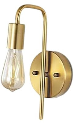 JISADER Lámpara montada en la pared junto a la cama, iluminación con cable, luz de lectura de pared moderna para decoración del hogar, fácil de instalar, Dorado